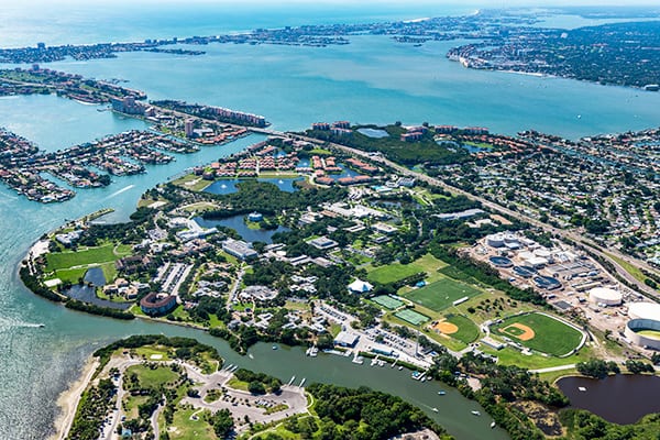 Aerial view of campus