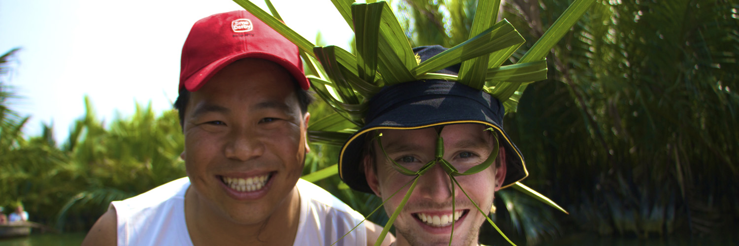 A student with a local on a study abroad trip