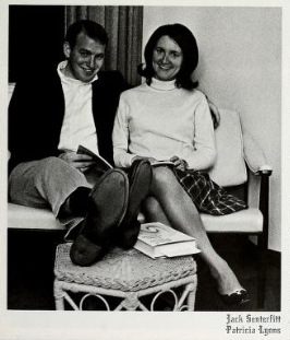 Young couple seated close together