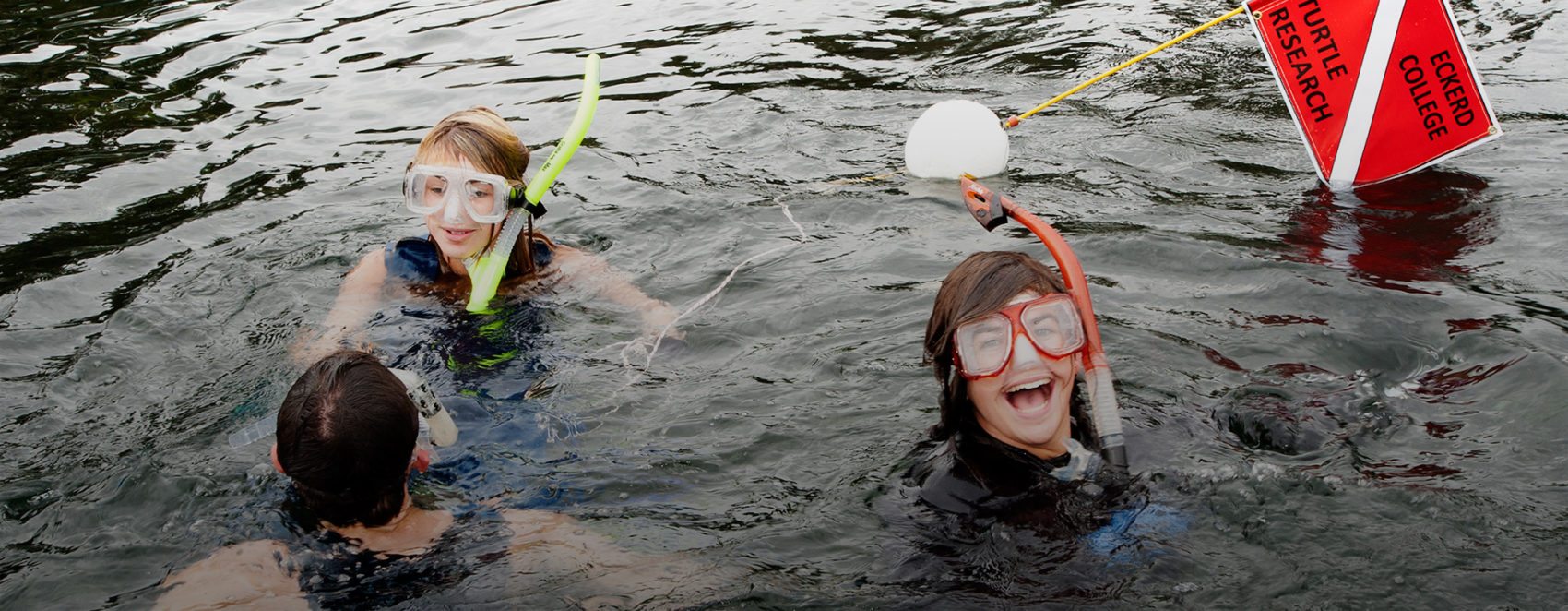 Students snorkeling at Rainbow Run