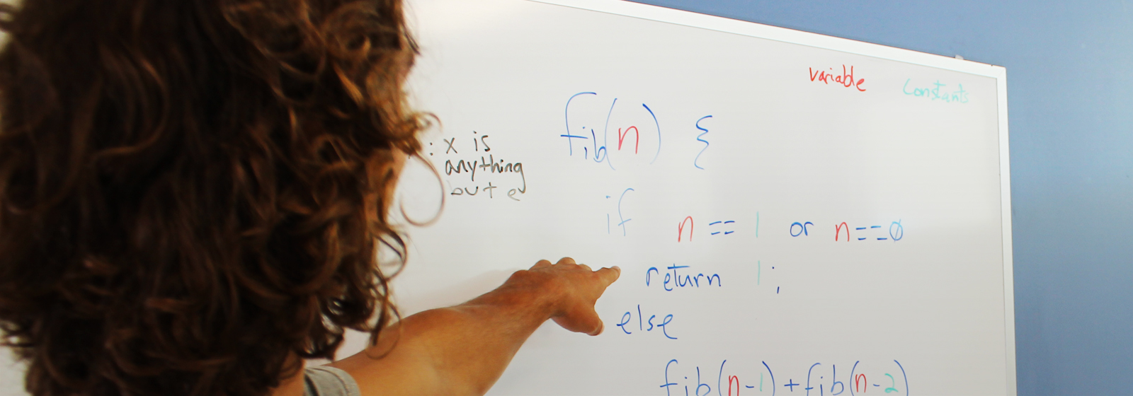 Computer science student presents a project