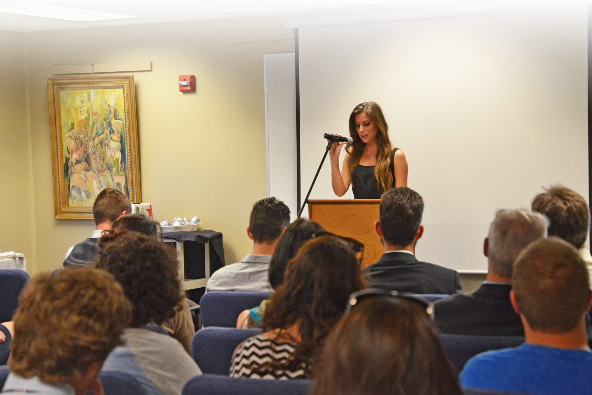 End of the year senior reading for Creative Writing 2015 class