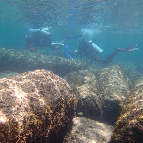 Student divers in the Mediterranean Sea