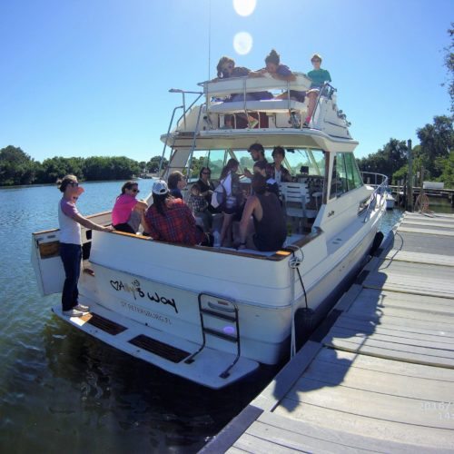 Two story SeaRay Boat docked at the Eckerd College Waterfront on Oct. 23.