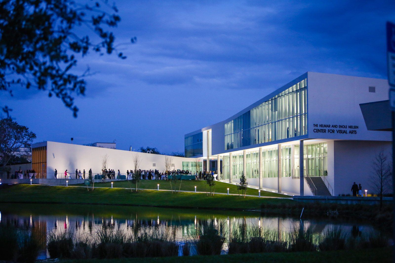 Center for Visual Arts viewed from across Fox Pond