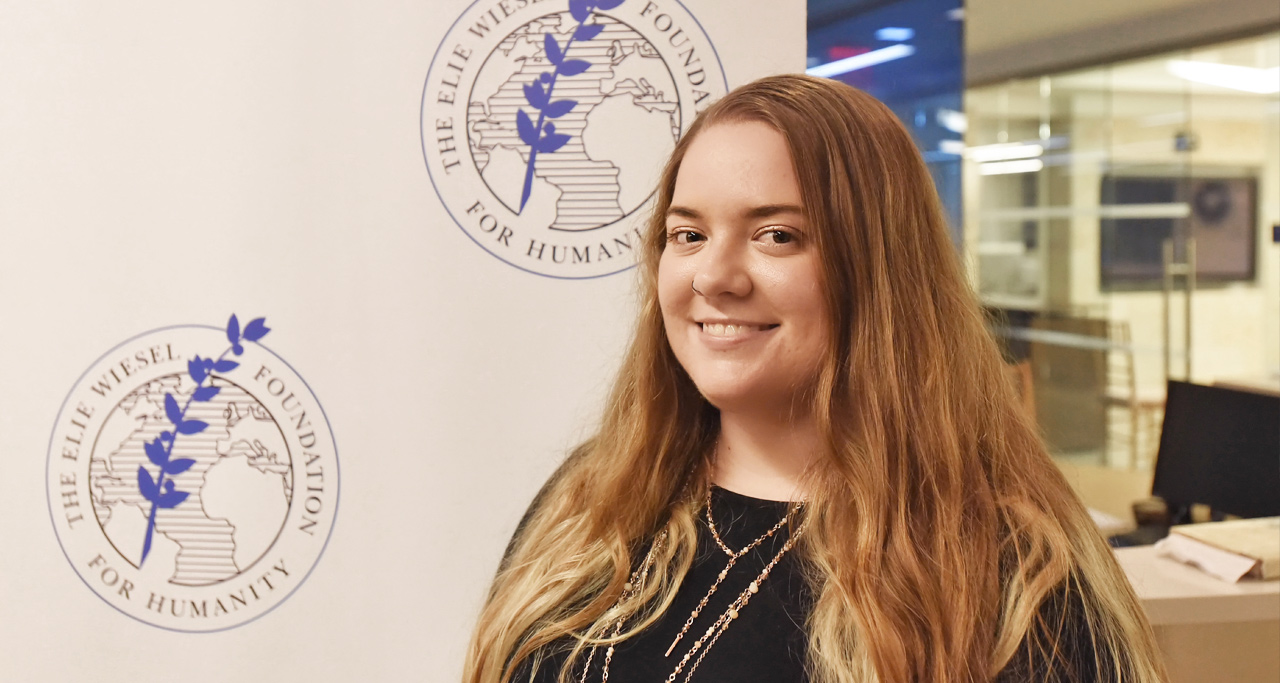 Sarah Hagerty '18 at the Elie Wiesel Foundation for Humanity