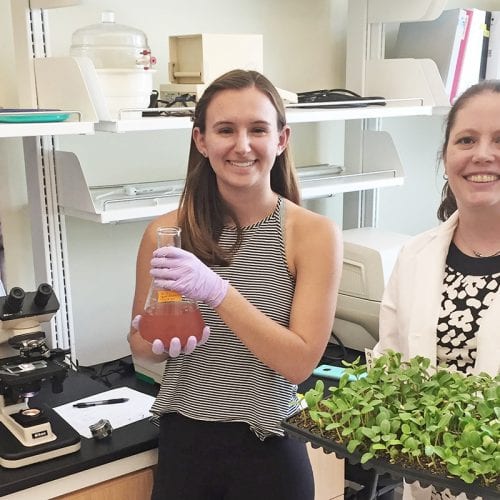 Biology student Mishi Vachev ’19 with Dr. Conrad