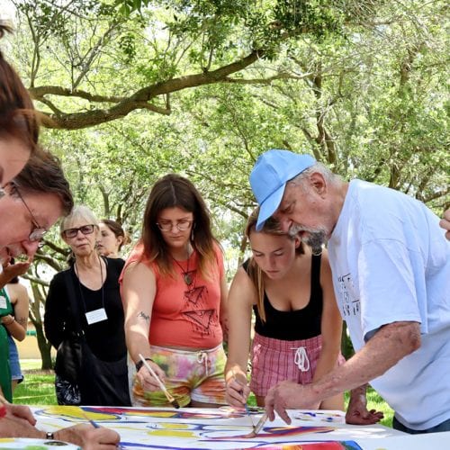 Students paint alongside seniors