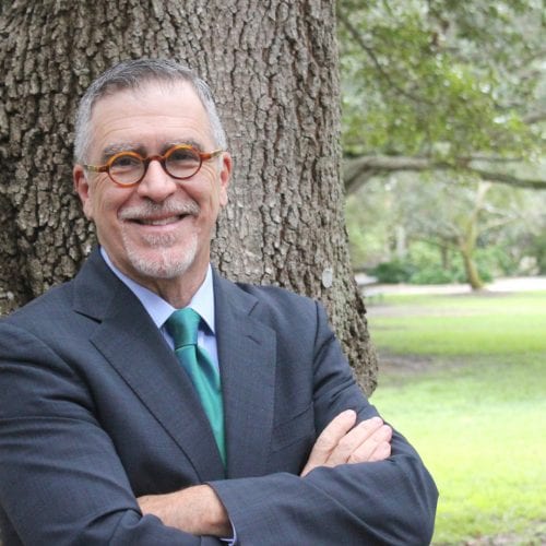 Dr. Damian J. Fernandez in the academic quad at Eckerd College