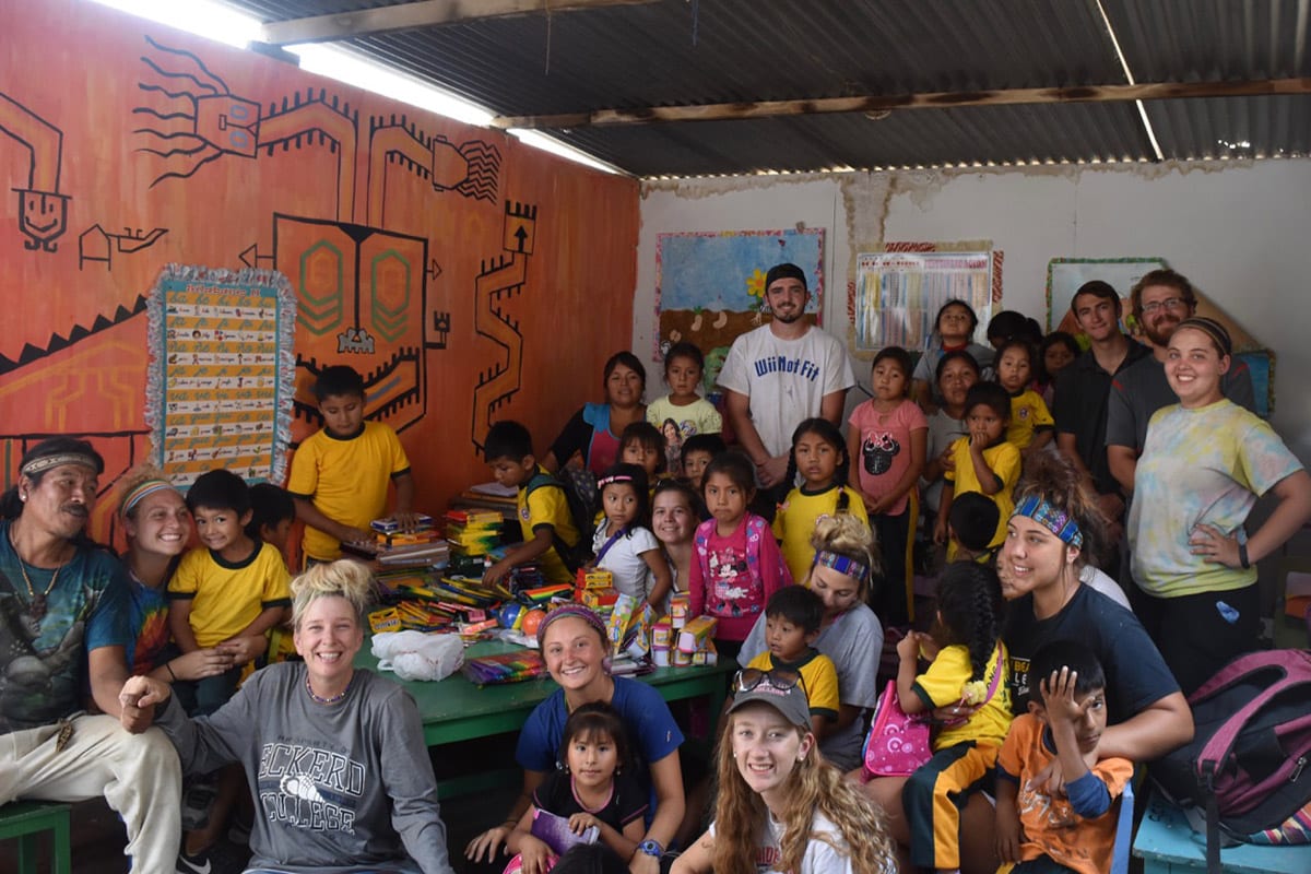 Meghan Cadden with locals in Peru