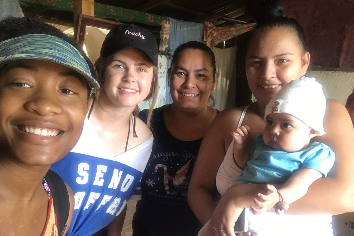 Isha Joseph with friend and family in Nicaragua