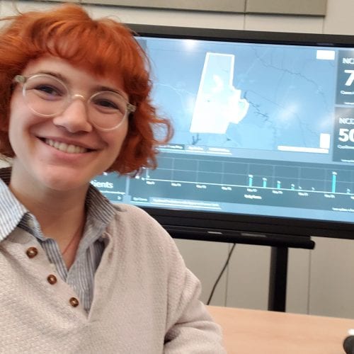 Eckerd student working in emergency operations center