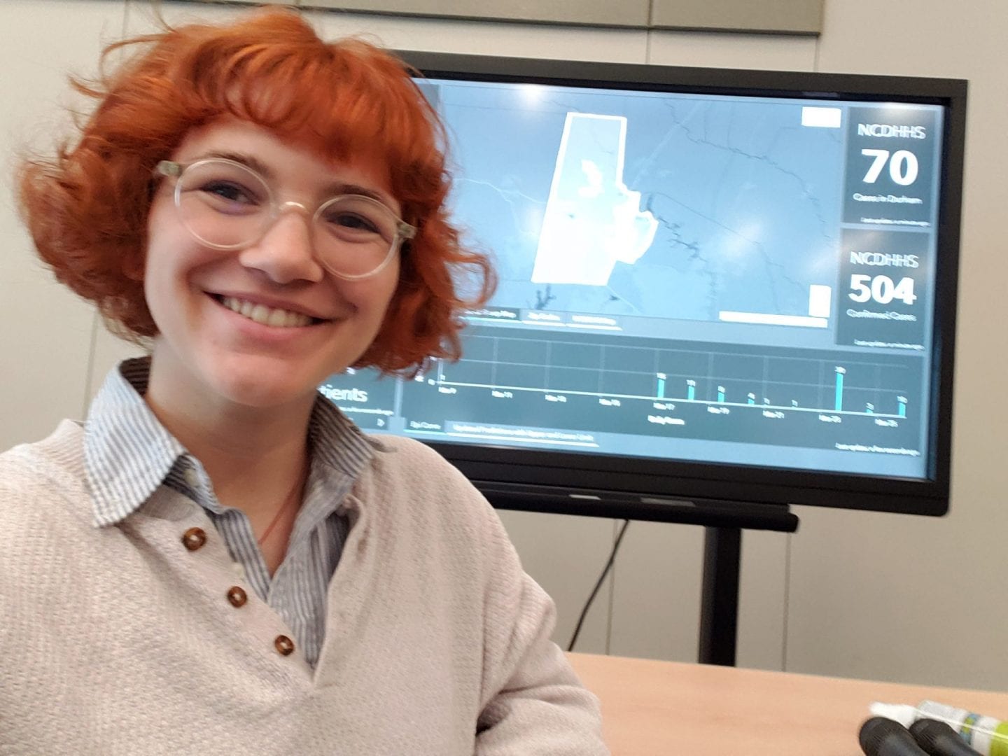 Eckerd student working in emergency operations center