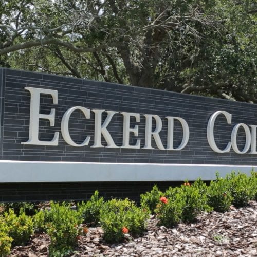 Eckerd College front gate sign