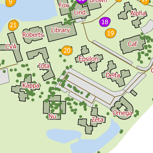 Eckerd College outdoor classrooms map close-up