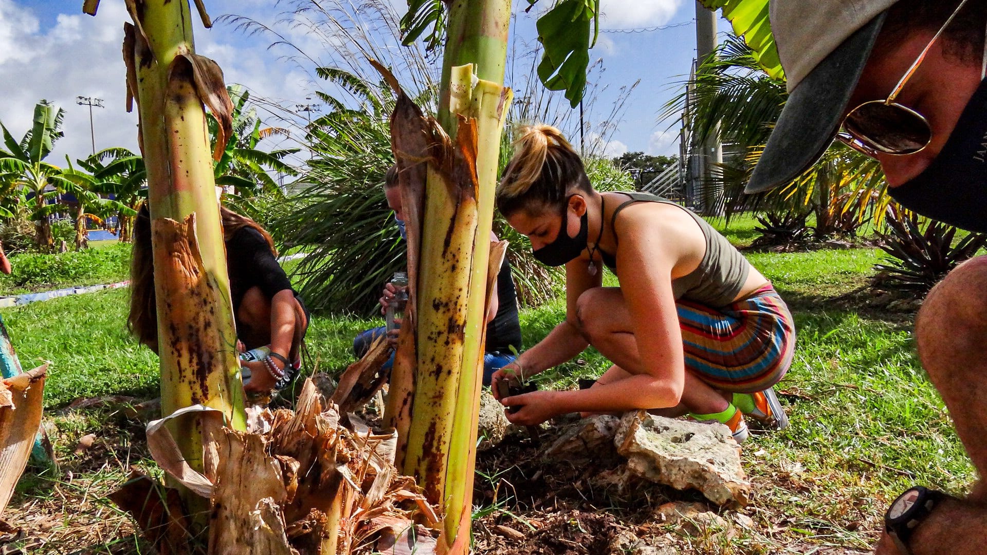 Eckerd College Theatre students prepare the garden