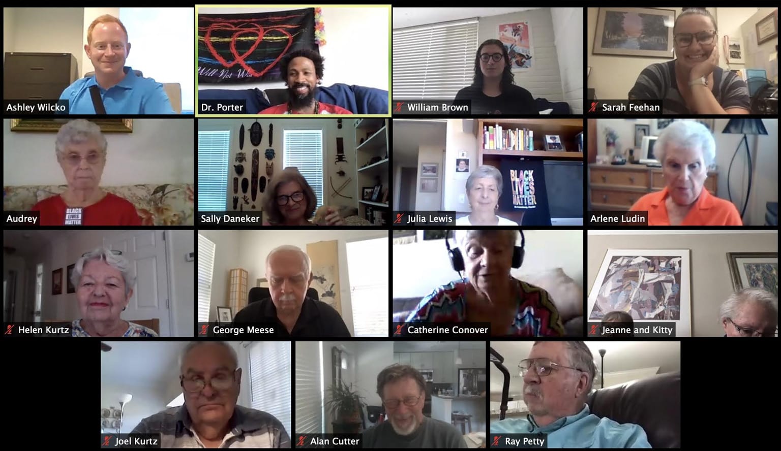 Eckerd Reflective Service-Learning program Zoom session with Westminster Shores residents