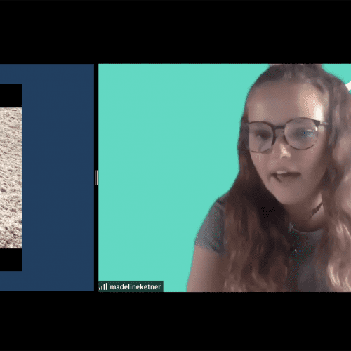 Maddie Ketner presents an animal on wild webinars