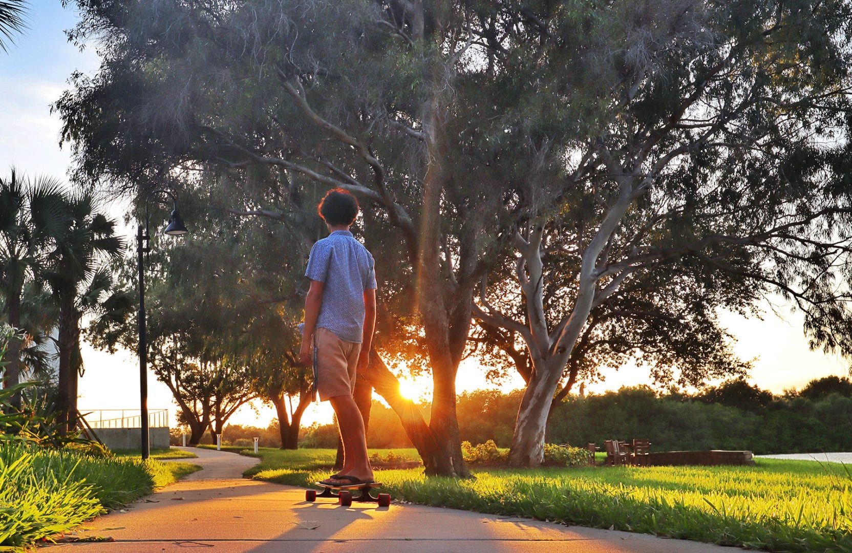 Joe Salcedo '23 skateboards across campus