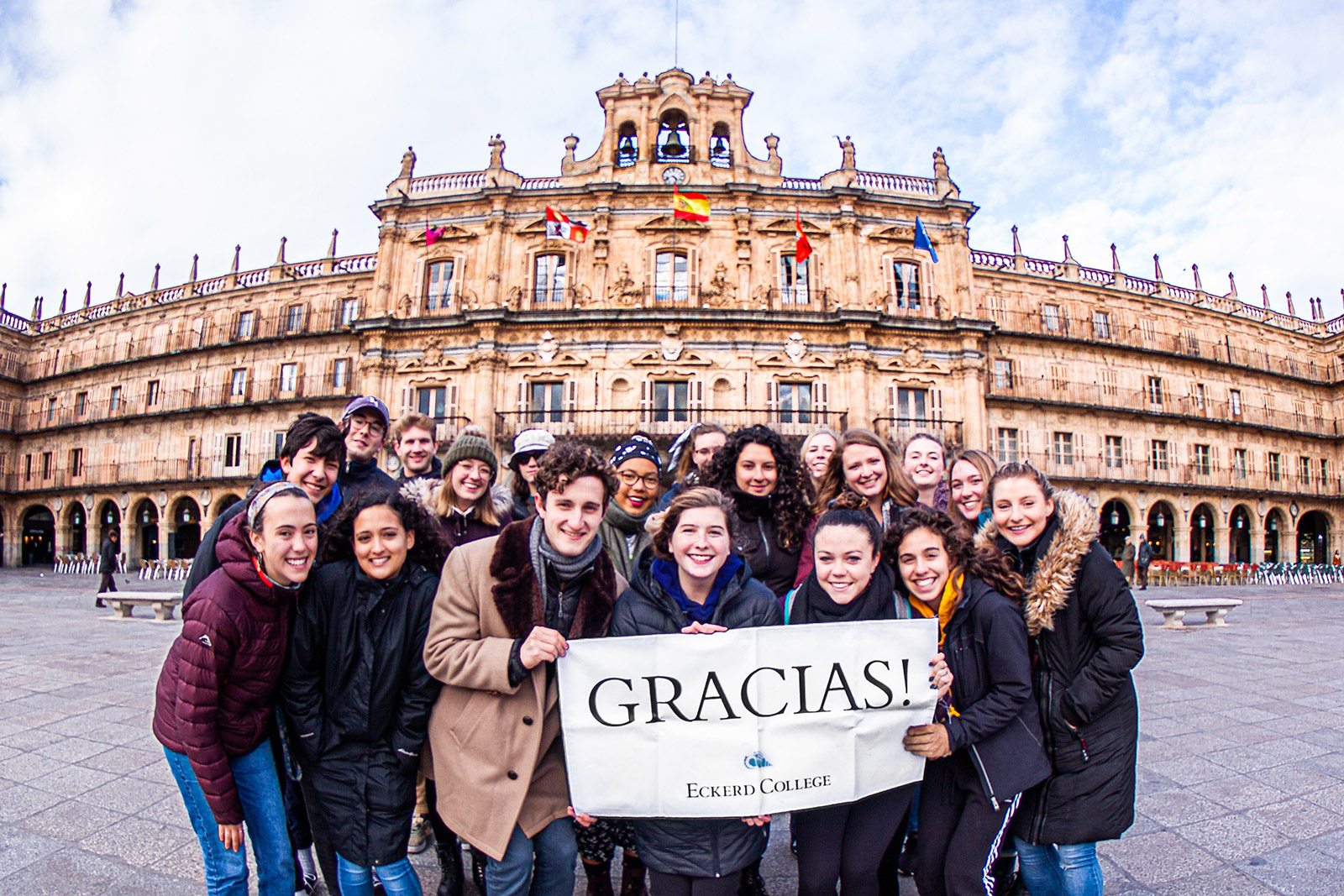 Eckerd College students studying abroad in Salamanca, Spain