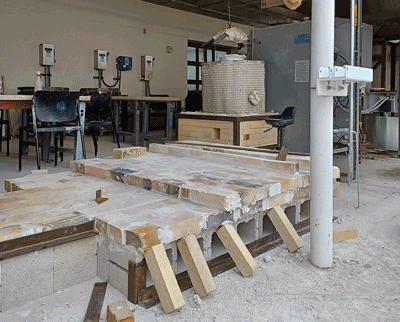 Stages of kiln construction at Eckerd College