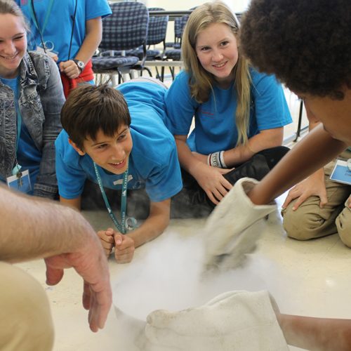 Students learn to make ice cream using liquid nitrogen