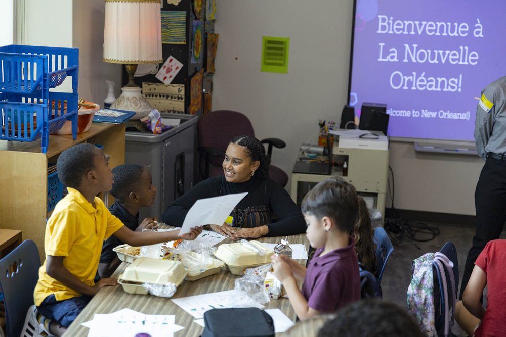 Eckerd student works with school children