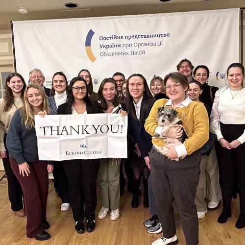 Eckerd students and professors with Ukraine Mission at the United Nations