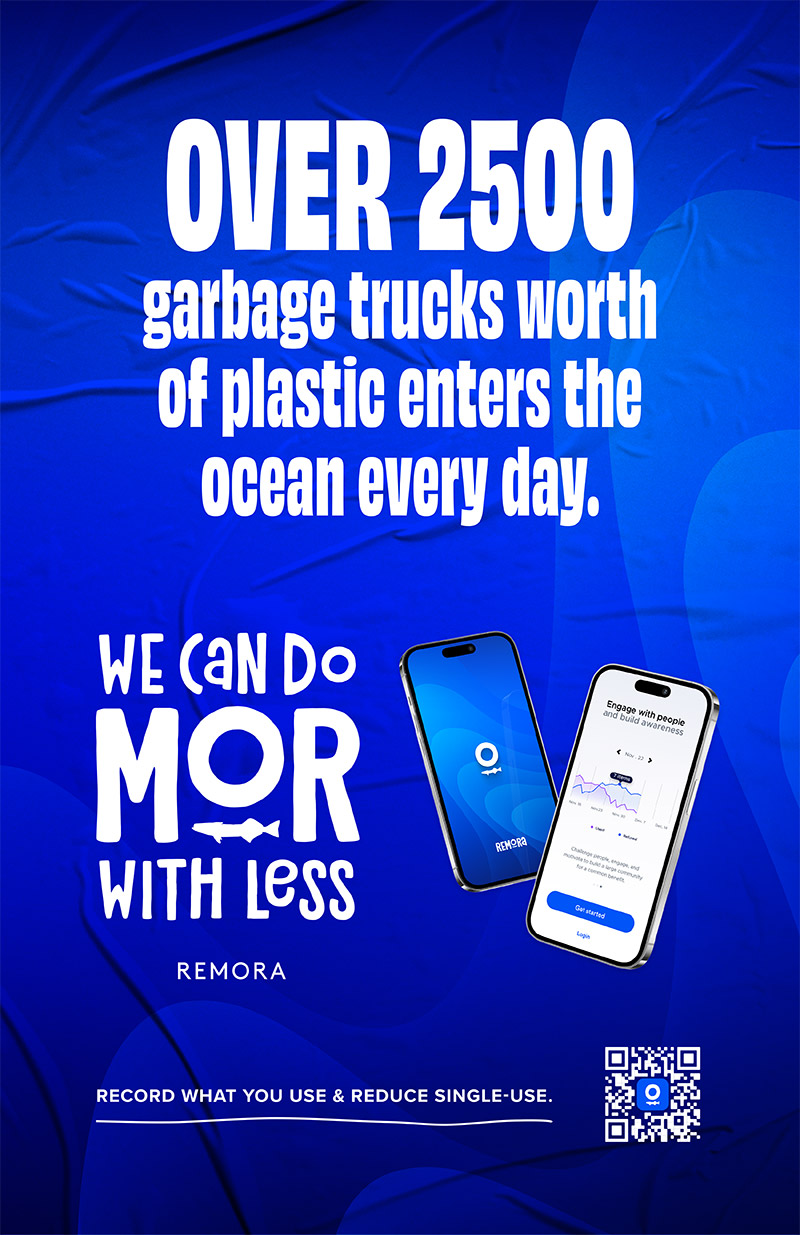 Poster: Over 2500 garbage trucks worth of plastic enters the ocean every day