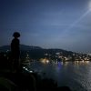 A night time shot of student admiring Shark Bay on Koh Tao