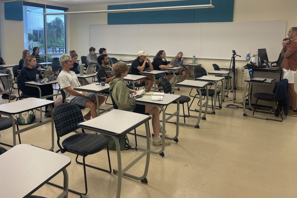 Students in a classroom.