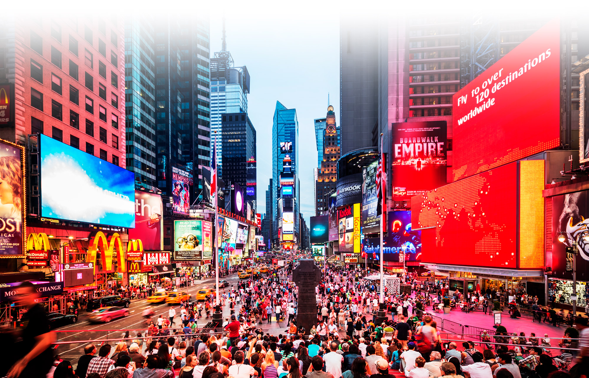 New York City scene showing crowded society