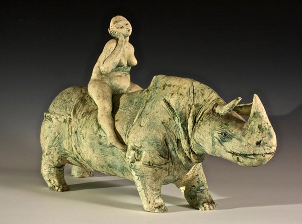 Robert Hodgell (faculty emeritus, deceased) | Lady on a Rhino