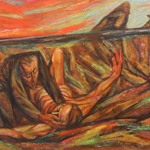 Robert Hodgell, One Who Showed Mercy, oil on masonite n.d.