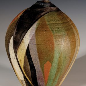 John Eckert, raku vase, c. 1980