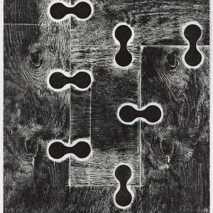Mel Kendrick, 7 Locks, woodcut, 1997