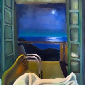 Aimee Jones, 'Hot Night, Full Moon', oil on paper, 2026