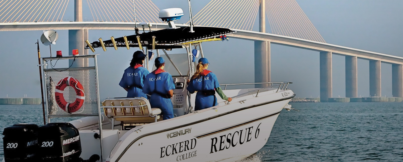EC-SAR on boat heading towards Skyway bridge