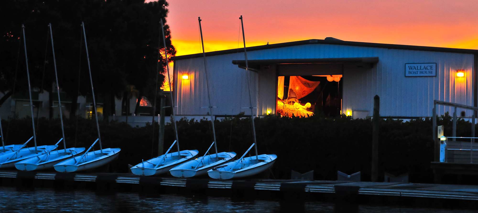 Wallace Boathouse at sunset