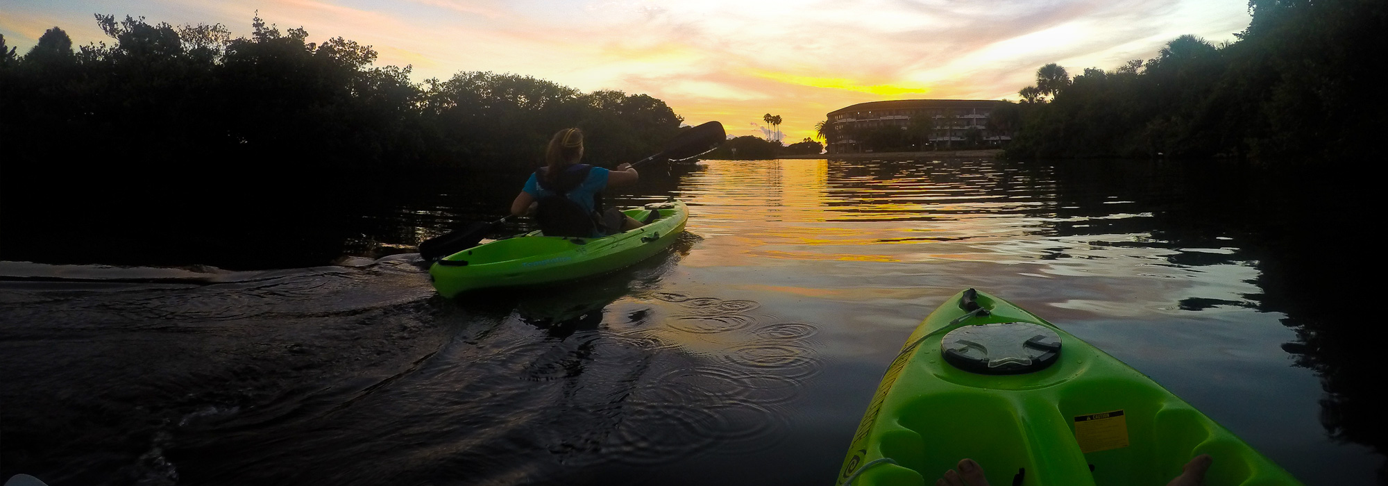 Kayaking at sunset
