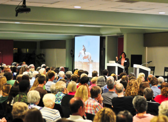 Pulitzer-winning journalist Sonia Nazario speaking in Fox Hall