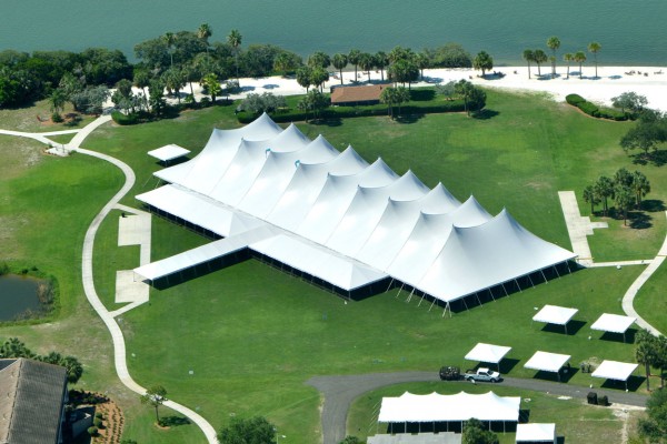 Aerial of Commencement tent