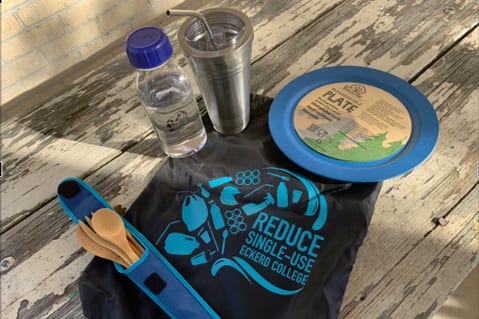 Reusable bottle, container, plate and bamboo utensils