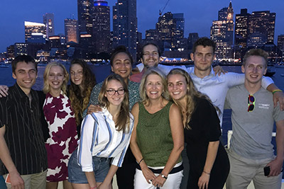 Eckerd students in front of Boston skyline
