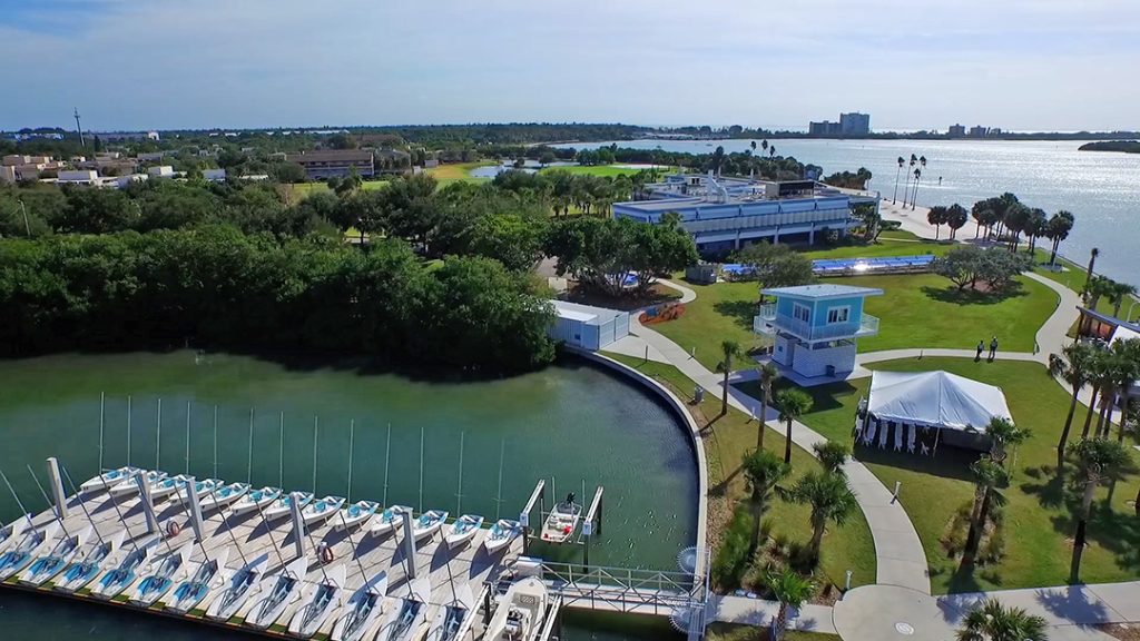 Aerial view of Doyle Sailing Center